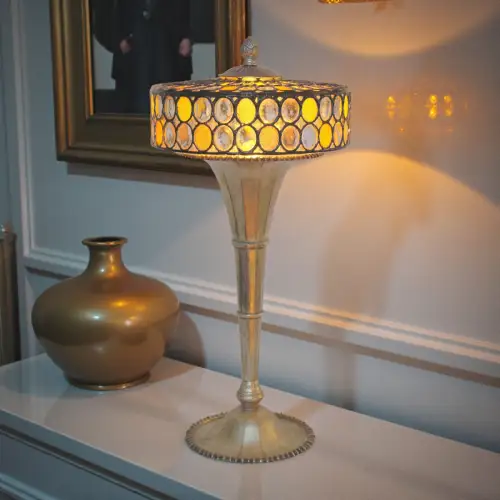 Traumhafte Art Déco Tischleuchte "DUNDEE" Unikat Schreibtischlampe