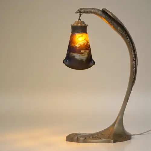 Charles Ranc Art Déco Tischleuchte "PHOENIX" Messinglampe Unikat Lampe