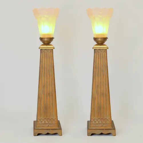 2 Stk. Art Déco Tischleuchten "KAIRO" Ägypten Paar Tischlampe Kaminsims