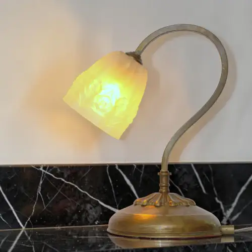 Schöne original Jugendstil Schreibtischleuchte "AUERBERG" Messinglampe Berlin