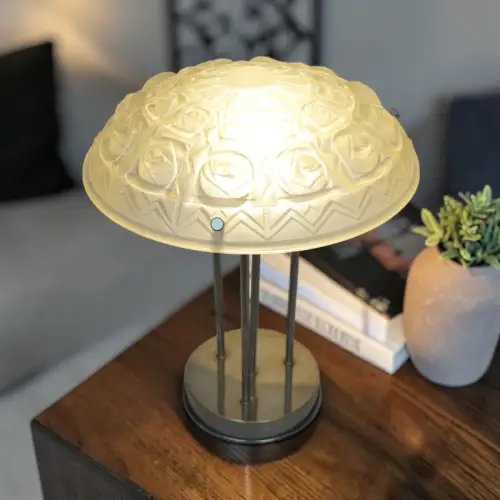 Art Déco Schreibtischlampe "COLONIA" vernickelt Einzelstück Tischlampe