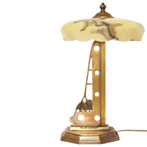 Einzigartige orig. Art Déco Tischleuchte "THE LIGHT CRANE" 1930er Messinglampe