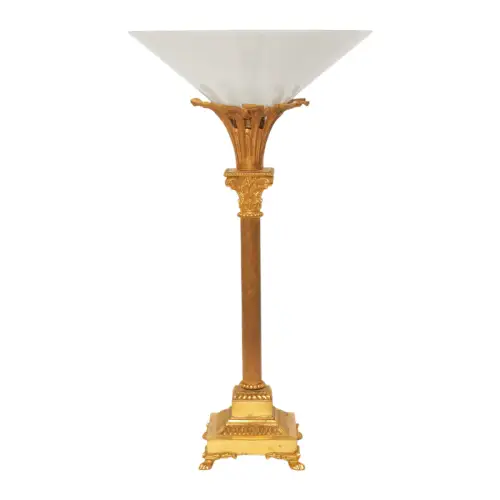 Unikat Art Déco Messinglampe Berlin "KONSTANZ" Tischleuchte Messing Lampe Fluter