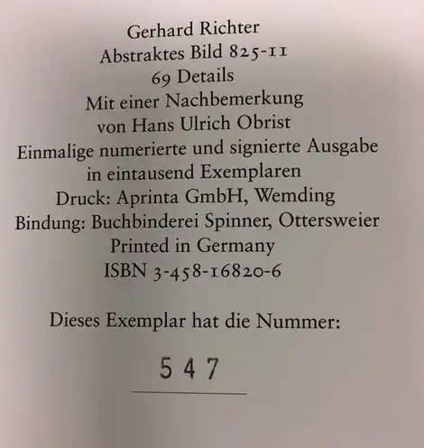 Richter, Gerhard. Abstraktes Bild 825 - 11 69 Details.
