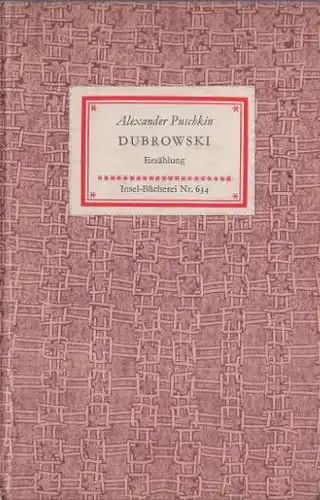Puschkin, Alexander: Dubrowskij, Erzählung. Deckeltitel: Dubrowski. Erzählung. 