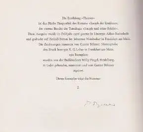 Mann, Thomas: Thamar, Zeichnungen von Gunter Böhmer. ( Die Erzählung"Thamar" ist das 5. Hauptstück des Romans "Joseph der Ernährer", des vierten Bandes der Tetralogie "Joseph und seine Brüder". 