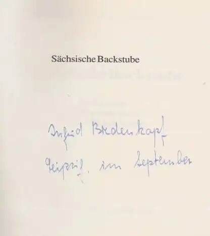 Weiss, Angelika. Sächsische Backstube.