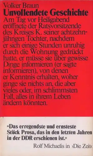 Braun, Volker: Unvollendete Geschichte. 