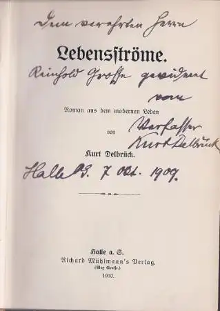 Delbrück, Kurt: Lebensströme, Roman aus dem modernen Leben. 