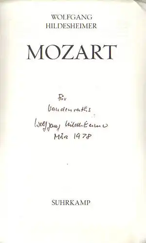 Hildesheimer, Wolfgang. Mozart.