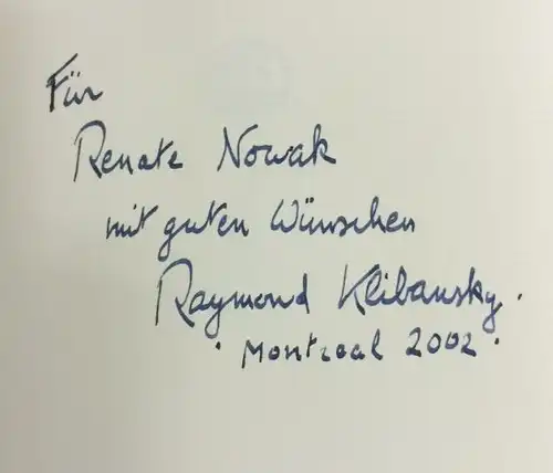 Klibansky, Raymond: Erinnerung an ein Jahrhundert, Gespräche mit Georges Leroux. 