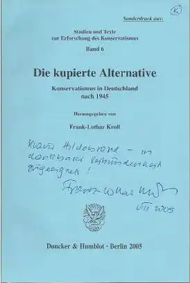 Kroll, Frank-Lothar (Hrsg.). Sonderdruck aus: Die kupierte Alternative.