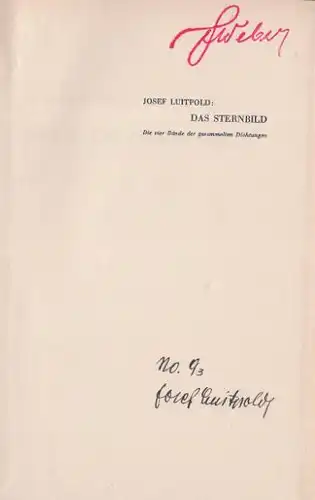 Luitpold, Josef: Das Buch Prometheus, Das Sternbild:  die vier Bände der gesammelten Dichtungen, Band 3. 