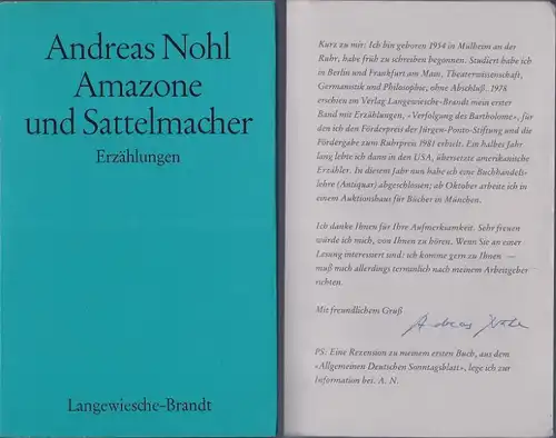 Nohl, Andreas: Amazone und Sattelmacher, Erzählungen. 