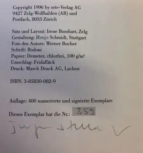 Stelling, Jürgen: Wieland ist Blutspender, Gedichte. Herausgegeben von Werner Bucher und Ueli Schenker, fund-orte, 4. 