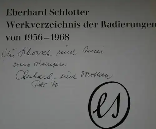 Schlotter, Eberhard. Werkverzeichnis der Radierungen von 1936-1968.