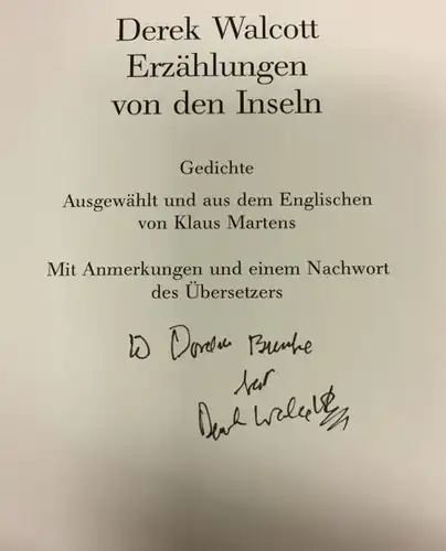 Walcott, Derek. Erzählungen von den Inseln.