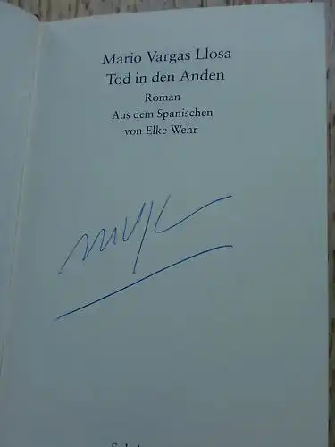 Vargas Llosa, Mario: Tod in den Anden, Roman. 