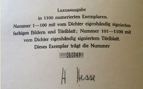 Hesse, Hermann: Sinclairs Notizbuch. 