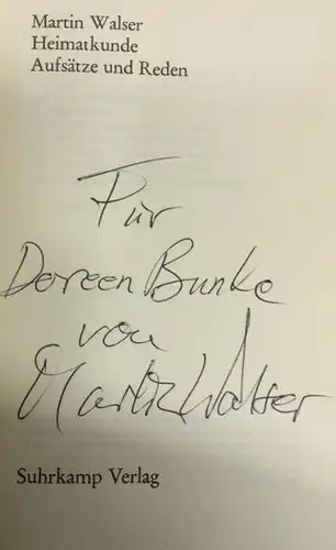Walser, Martin: Heimatkunde, Aufsätze und Reden. 