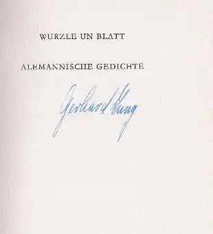 Jung, Gerhard. Wurzle un Blatt.