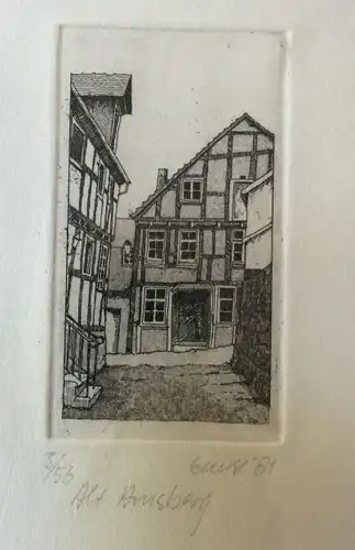 Bunse, Rolf, Vier Originalkupferdrucke von Alt-Arnsberg, Glockenturm - Mäuseturm