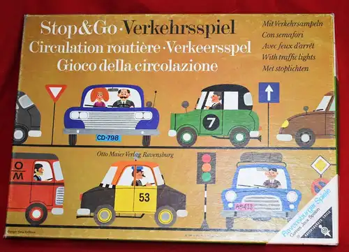 STOP & GO Verkehrsspiel Ravensburger deu-eng-fra-ita-nl ( um 1965)