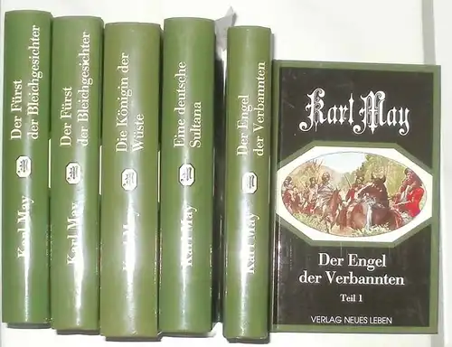 May, Karl: Deutsche Herzen - Deutsche Helden. -- Eine Deutsche Sultana / Die Königin der Wüste / Der Fürst der Bleichgesichter (Teil 1 + 2) / Der Engel der Verbannten (Teil 1+2) - vollständige Ausgabe in 6 Bänden ! -- KOMPLETT !