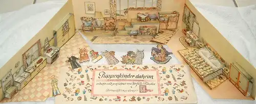 Funcke, Ursula: Puppenkinder daheim - Ein heiteres Puppenstubenspiel erdacht und gezeichnet von Ursula Funcke. 