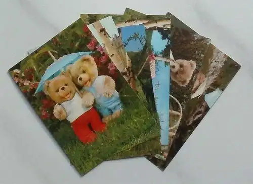 Original SCHUCO Teddybären Glückwunschkarten zum Geburtstag. (Serie zu 6 Stück). 