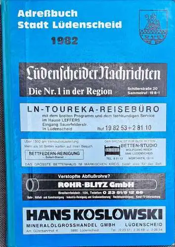 Adreßbuch Stadt Lüdenscheid - Ausgabe 1982 (nach amtlichen Unterlagen und Eigenerhebungen). 