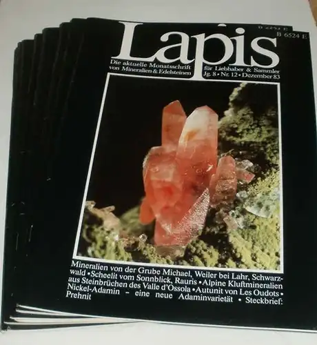 LAPIS - 8. Jahrgang 1983 - KOMPLETT und fest gebunden ! -  Mineralien-Magazin (Die aktuelle Monatsschrift für Liebhaber & Sammler) - 11 Hefte (Januar, Februar, März, April, Mai, Juni, Juli / August, September, Oktober, November, Dezember)  KOMPLETT !. 