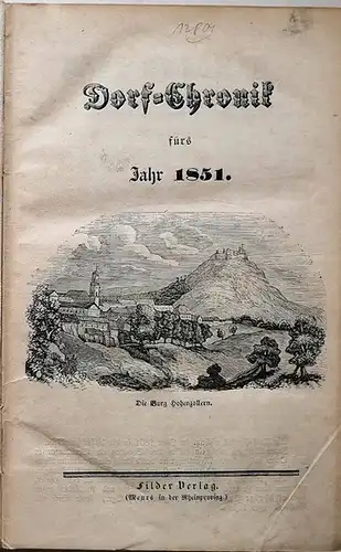 Dorf-Chronik fürs Jahr 1851 - VI. Jahrgang. 