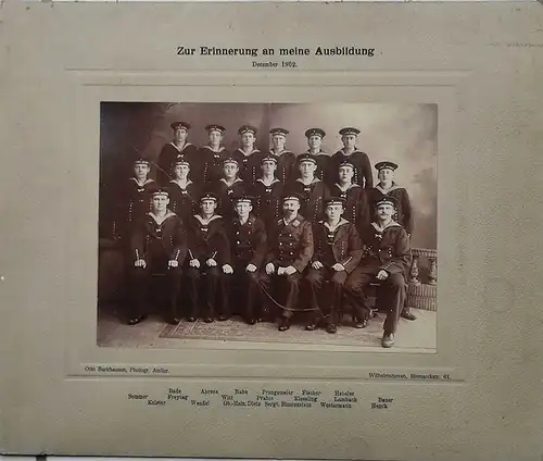 2. Werft-Division Wilhelmshaven 1902 - Zur Erinnerung an meine Ausbildung December 1902. 