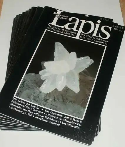 LAPIS - 16. Jahrgang 1991 -  Mineralien-Magazin (Die aktuelle Monatsschrift für Liebhaber & Sammler) -  Hefte (Juli / August, September). 