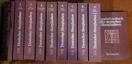 Handwörterbuch des Deutschen Aberglaubens. 10 Bände KOMPLETT ! - Herausgegeben unter besonderer Mitwirkung von E. Hoffmann-Krayer und Mitarbeit zahlreicher Fachgenossen. 
