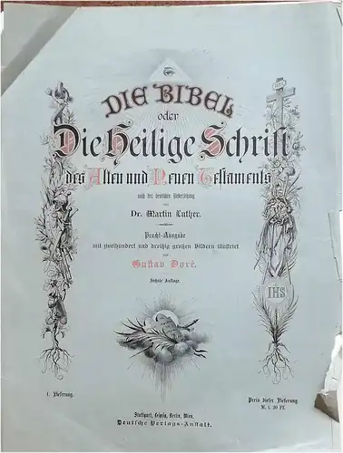 Die Heilige Schrift des Alten und des Neuen Testaments - Prachtausgabe in 2 Bänden - KOMPLETT ! nach der deutschen Übersetzung von Dr. Martin Luther. 