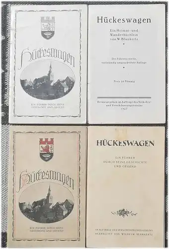 Blankertz, Wilhelm: Hückeswagen - Ein Führer durch seine Geschichte und Gegend / Ein Heimat- und Wanderbüchlein.  (2 Hefte zus.). 