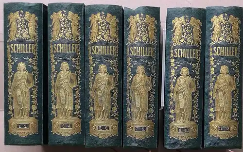 Schiller, Friedrich von: Schillers Sämmtliche Werke. (Sämtliche Werke)  12 Bände KOMPLETT ! - 12 Bände gebunden in 6 Bände). 