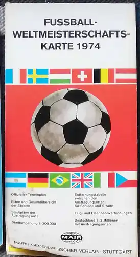 Fußball-Weltmeisterschaftskarte 1974. 