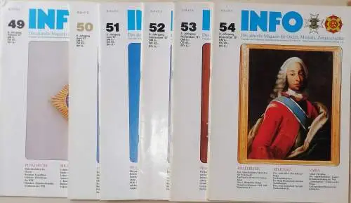 Nimmergut, Jörg: INFO - 8. Jahrgang 1987  - Hefte 49 bis 54 (Januar bis Dezember) - hrg. Freundes- und Förderkreis Deutsches Ordensmuseum / Wappen-Herold - Dt.Heraldische Ges.
