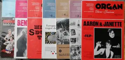 ORGAN - Show-Business: Hefte 1, 3, 4,  6,  7, 8, 11 - 1978. - International - independent - professional / Variete Cabaret Circus / Liste of adresses. 