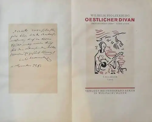 Stolzenburg, Wilhelm: Oestlicher Divan. - Umdichtungen chinesischer Lyrik. 