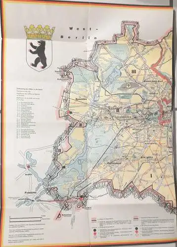 IRO - Sonderkarte Berlin -  Westberlinerr Stadtplan (Mit Mauerverlauf) Maßstab 1:32.000. 