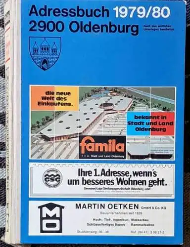 Stadtadreßbuch 2900 Oldenburg - Ausgabe 1979/80. (in Zusammenarbeit mit der Stadtverwaltung). 