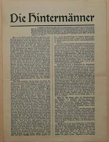 Die Hintermänner. - Flugblatt. 
