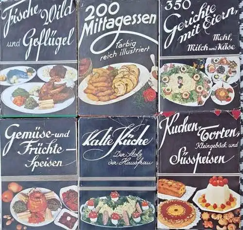 Nietlispach, F: Gute Küche in Wort und Bild. 6 Bände KOMPLETT ! 1. 200 Mittagessen; 2. 350 Gerichte mit Eiern, Mehl, Milch und Käse; 3.. 