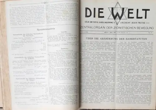Die Welt. XII. Jahrgang 1908 - Zentralorgen der zionistischen Bewegung. 