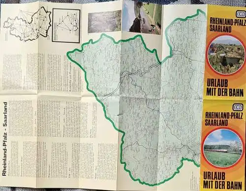 DB - Werbe-Faltprospekt der Bundesbahn "Urlaub mit der Bahn" - Rheinland-Pfalz - Saarland. vom 1. Oktober 1979. 