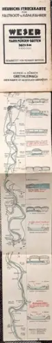 Behrens, Heinrich: Weser - Hann. Münden - Bremen 367,4 km M 1 : 100.000 - Heurichs Streckenkarte für Faltboot- u. Kanufahrer. 